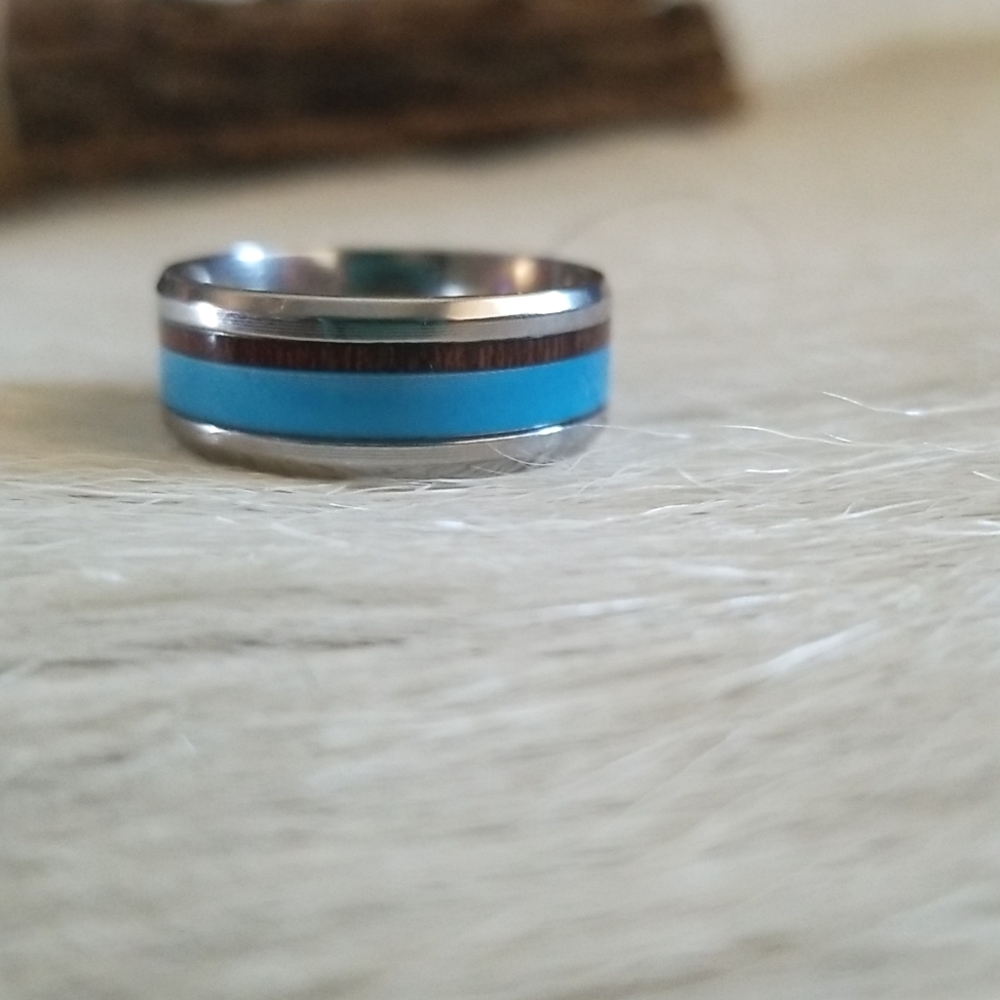 Stainless Steel Inlay Ring - Picture 3 of 4